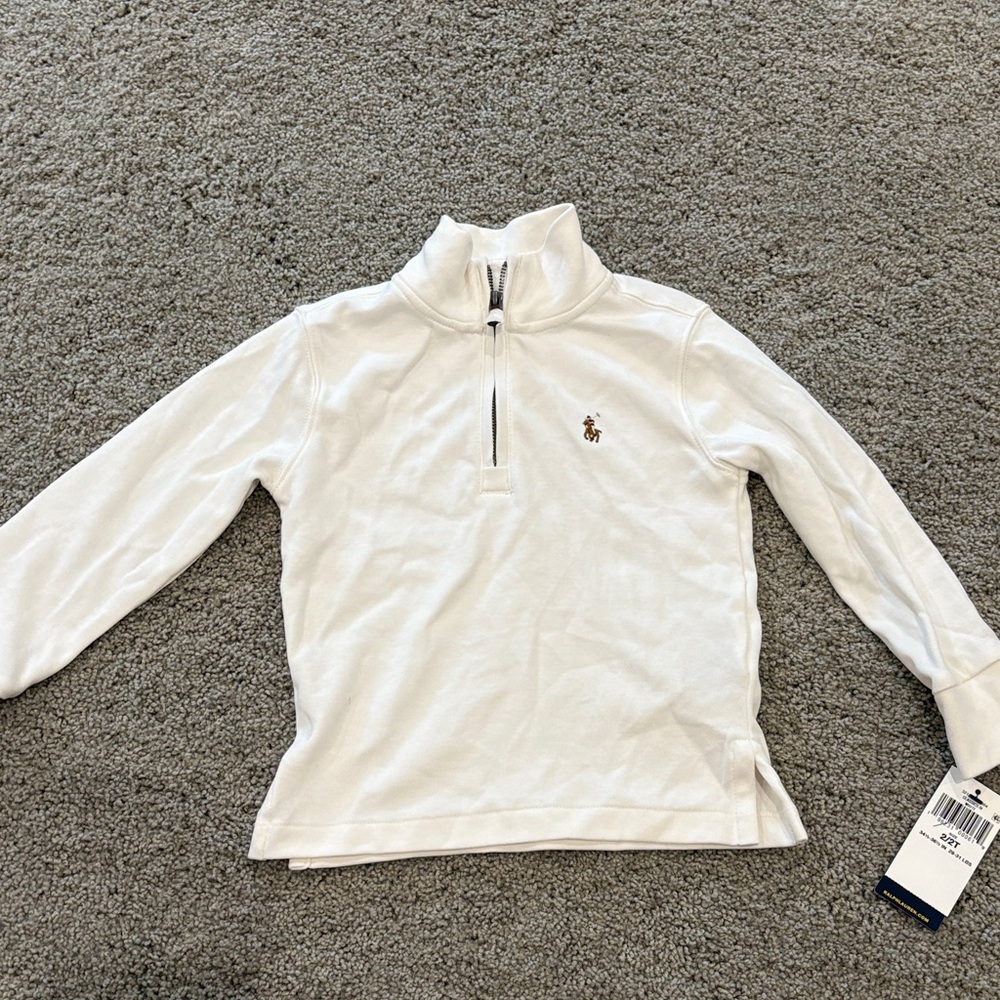 Ralph Lauren Kids White Quarter-Zip Pullover